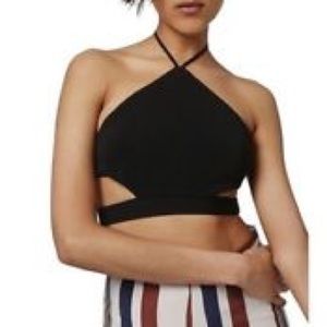 Top Shop halter cut-out crop top